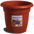 VASO FIORI PLAST. CAMPANA MARRONE