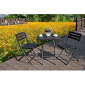 TAVOLO CIRELLA ACCIAIO/PLAS NERO cm 62x62x73
