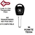 CHIAVE HU66TE TRANSPONDER S/CHIP+TAPPO