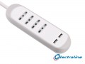 ELECTRALINE MULTIPRESA GRIGIA 4 PRESE BIVALENTI PIU' 2 USB 62061