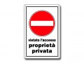 CARTELLO ALLUMINIO vietato accesso STRADA PRIVATA