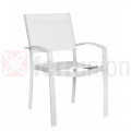 SEDIA CHIANCA CON BRACCIOLI IN ALLUMINIO BIANCO PAPILLON