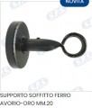 SUPPORTO SOFFITTO NERO/ORO 20mm 8cm