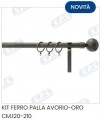 BASTONE FERRO PALLA AVORIO/ORO 120/210