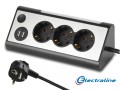 MULTIPRESA SCRIVANIA 3P UNIV+2USB ALLUMINIO-NERA