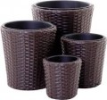 Set 4 Vasi Rapis Polyrattan