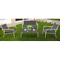 SET GIADA BIAN/GRIGIO TAV+2 POLT+SOFA C/CUSCINI